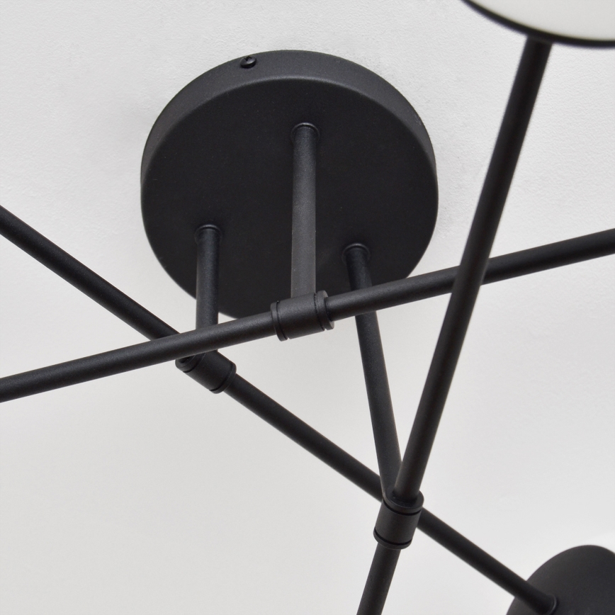 Lampadario a plafone MOON 6xE27/15W/230V nero