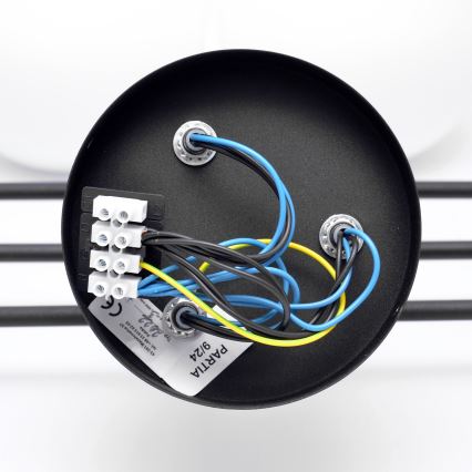 Lampadario a plafone MOON 6xE27/15W/230V nero