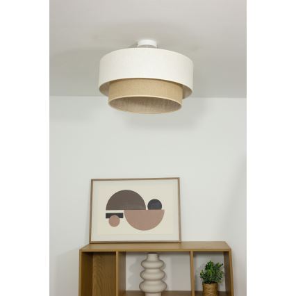 Lampadario a plafone NATIA 1xE27/60W/230V Ø 45 cm bianco/marrone