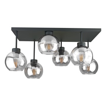 Lampadario a plafone NESSA 6xE27/60W/230V nero/limpido