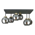 Lampadario a plafone NESSA 6xE27/60W/230V nero/oro/fumé nero