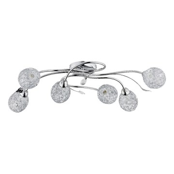 Lampadario a plafone ORLEAN 6xE14/10W/230V cromo lucido