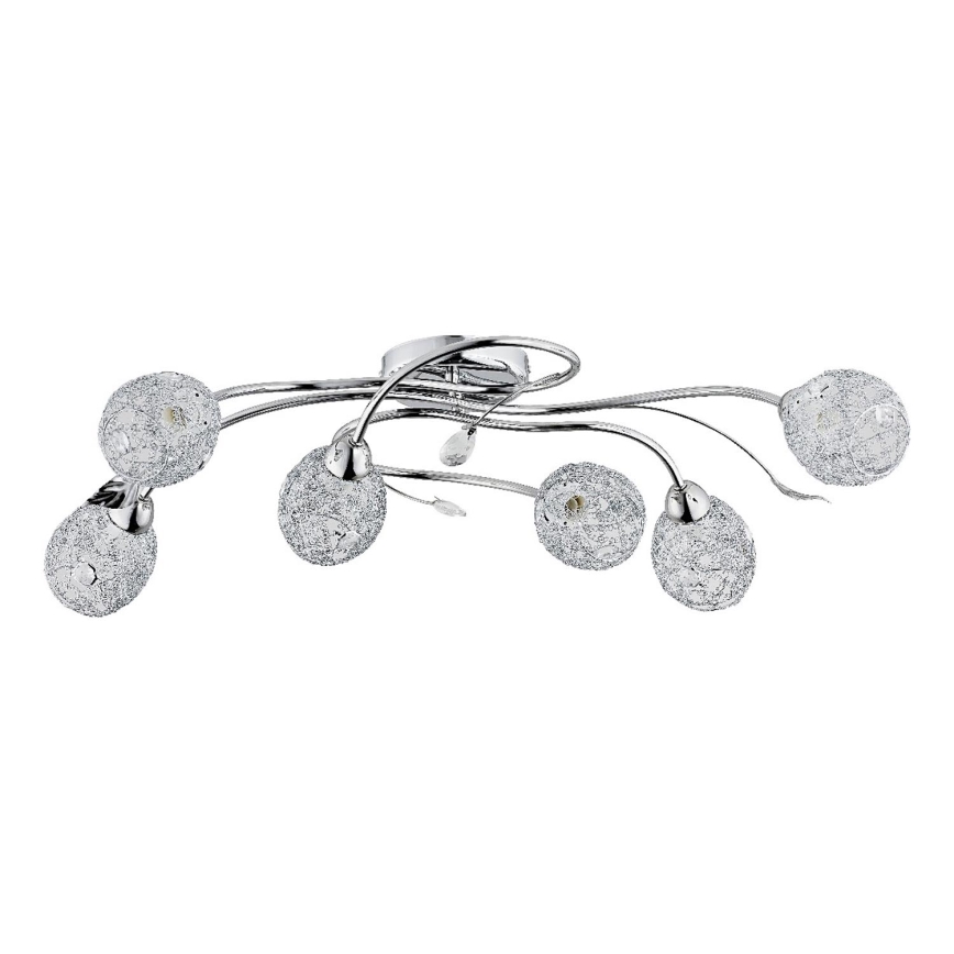 Lampadario a plafone ORLEAN 6xE14/10W/230V cromo lucido