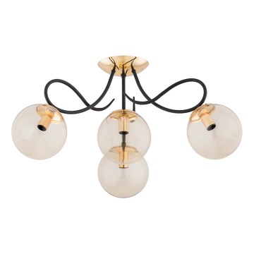 Lampadario a plafone OXA 4xE14/10W/230V oro/nero