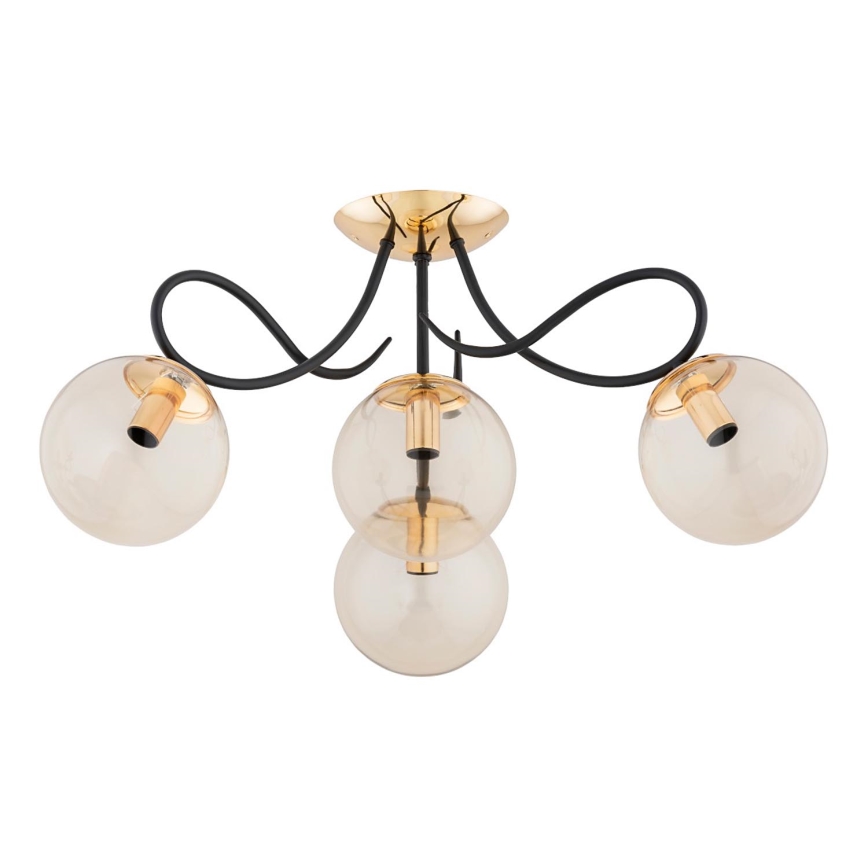 Lampadario a plafone OXA 4xE14/10W/230V oro/nero