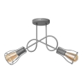 Lampadario a plafone OXFORD 2xE27/15W/230V grigio
