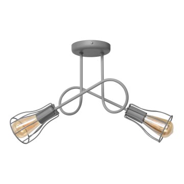 Lampadario a plafone OXFORD 2xE27/15W/230V grigio