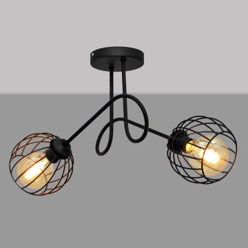 Lampadario a plafone OXFORD 2xE27/15W/230V nero