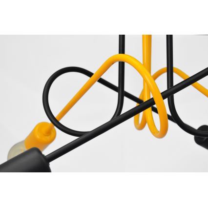 Lampadario a plafone OXFORD 4xE27/15W/230V nero/giallo