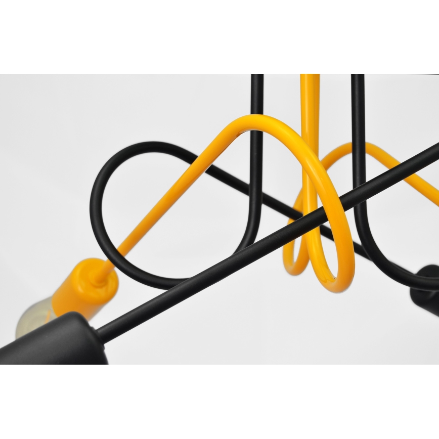 Lampadario a plafone OXFORD 4xE27/15W/230V nero/giallo