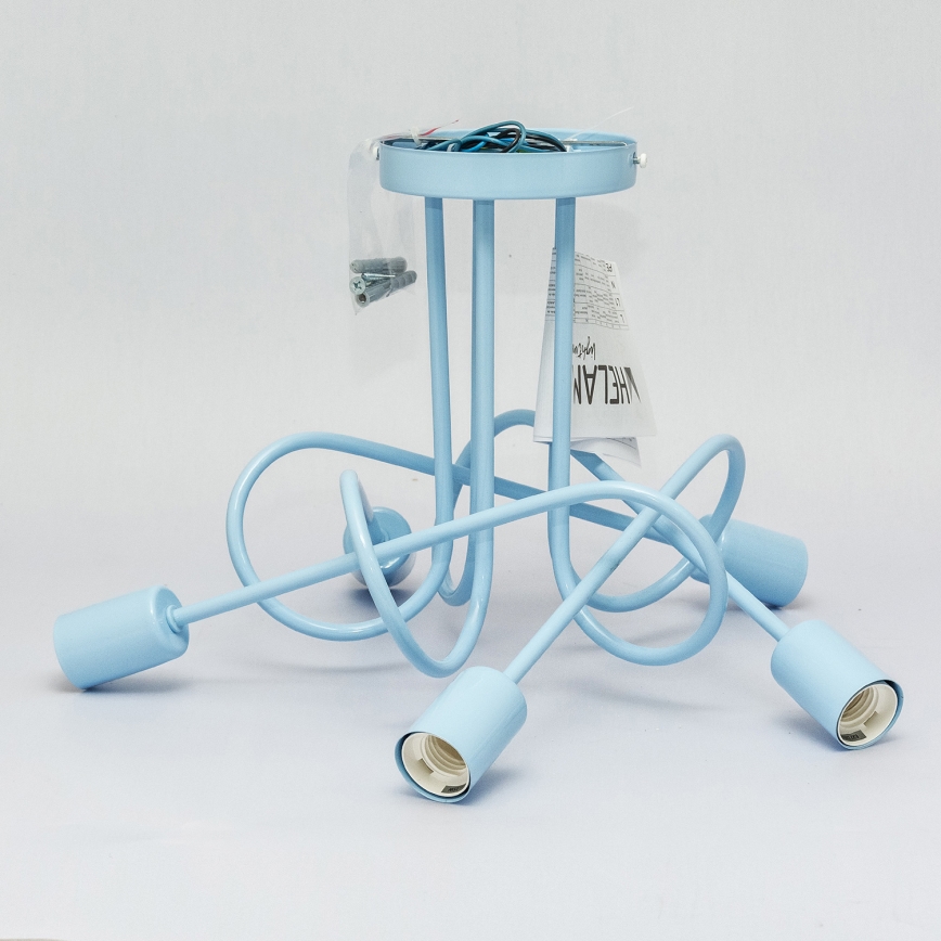 Lampadario a plafone OXFORD 5xE27/15W/230V blu