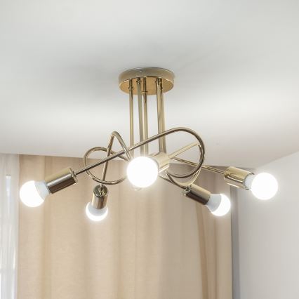 Lampadario a plafone OXFORD 5xE27/15W/230V, finitura dorata