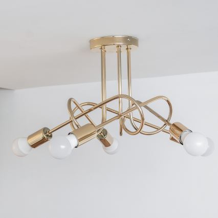 Lampadario a plafone OXFORD 5xE27/15W/230V, finitura dorata