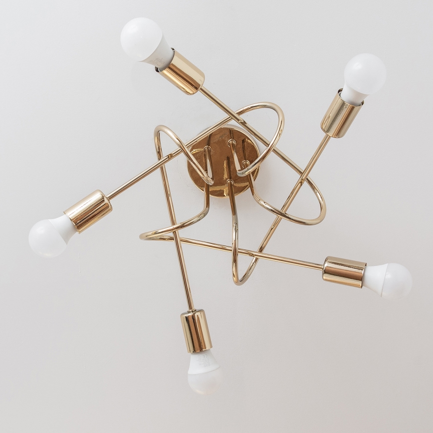 Lampadario a plafone OXFORD 5xE27/15W/230V, finitura dorata