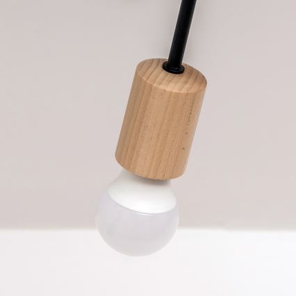 Lampadario a plafone OXFORD 5xE27/15W/230V, finitura pino/nero