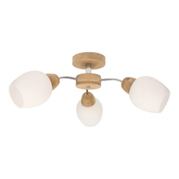 Lampadario a plafone PARMA 3xE27/40W/230V quercia