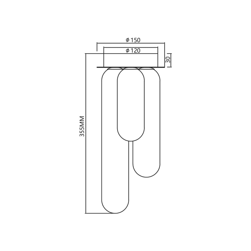 Lampadario a plafone PAX 3xG9/9W/230V nero