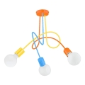 Lampadario a plafone per bambini TANGO 3xE27/15W/230V colorato