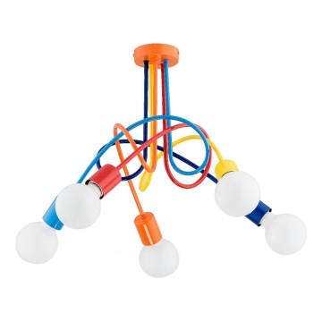 Lampadario a plafone per bambini TANGO 5xE27/15W/230V colorato