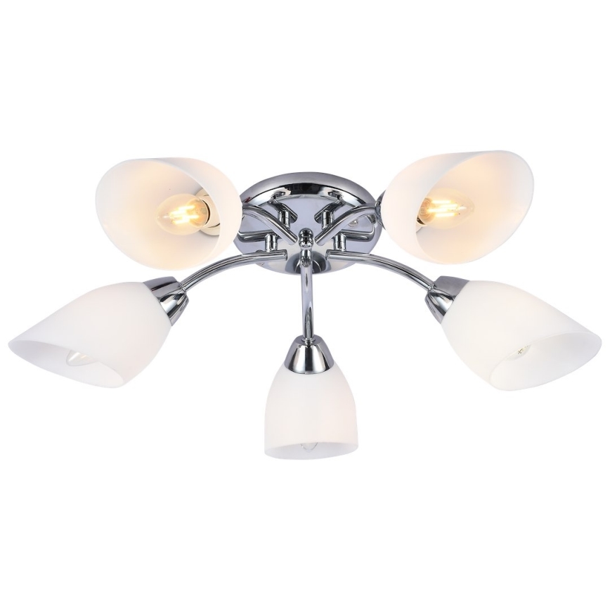 Lampadario a plafone PORTOS 5xE14/10W/230V cromo lucido