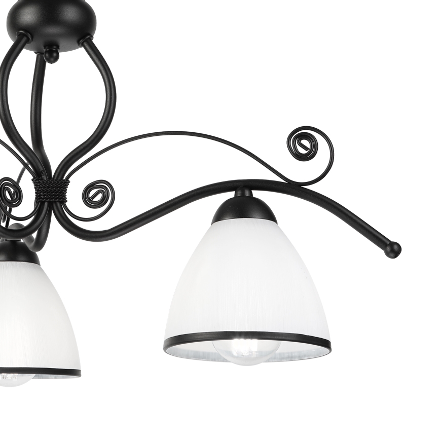 Lampadario a plafone RETRO 3xE27/60W/230V nero/bianco