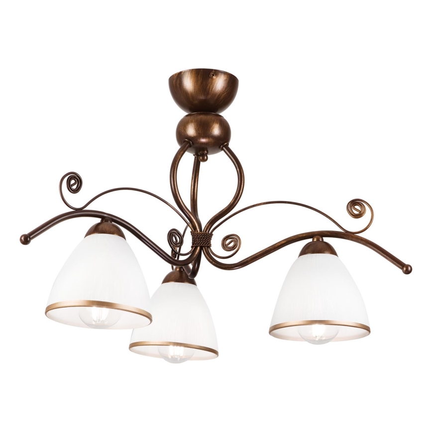 Lampadario a plafone RETRO 3xE27/60W/230V patina di bronzo