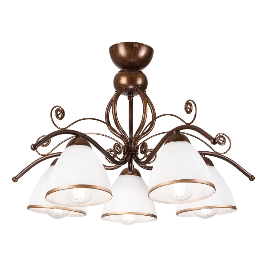 Lampadario a plafone RETRO 5xE27/60W/230V patina di bronzo