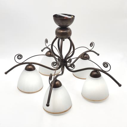 Lampadario a plafone RETRO 5xE27/60W/230V patina di bronzo