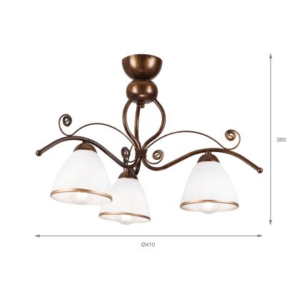 Lampadario a plafone RETRO 5xE27/60W/230V patina di bronzo