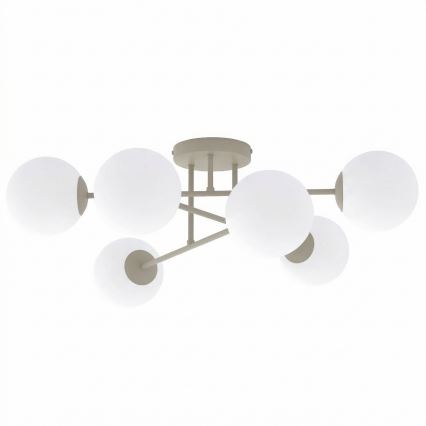 Lampadario a plafone ROMA 6xE14/10W/230V beige