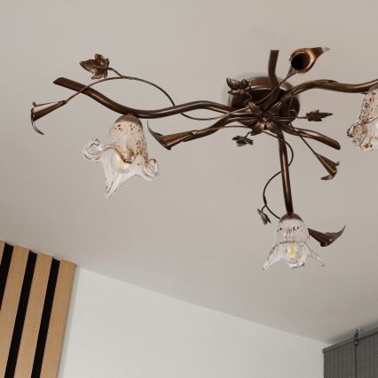 Lampadario a plafone ROZETA 3xE14/40W/230V bronzo