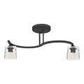 Lampadario a plafone SANTOS 2xE27/15W/230V nero/limpido