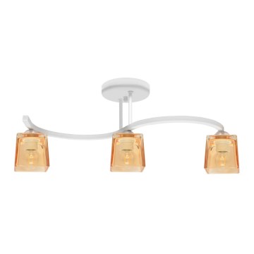 Lampadario a plafone SANTOS 3xE27/15W/230V bianco/arancione