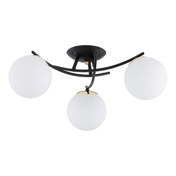 Lampadario a plafone SAVI 3xE14/10W/230V nero/oro
