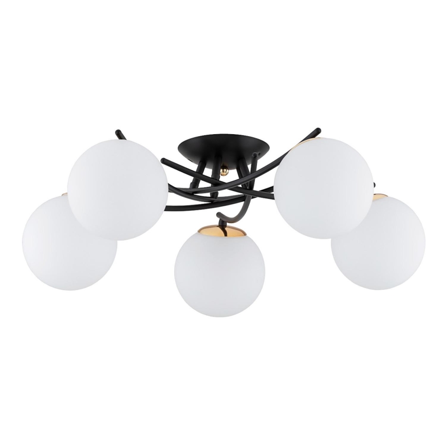 Lampadario a plafone SAVI 5xE14/10W/230V nero/oro