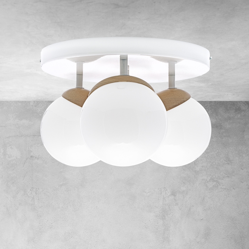 Lampadario a plafone SFERA WOOD 3xE14/40W/230V
