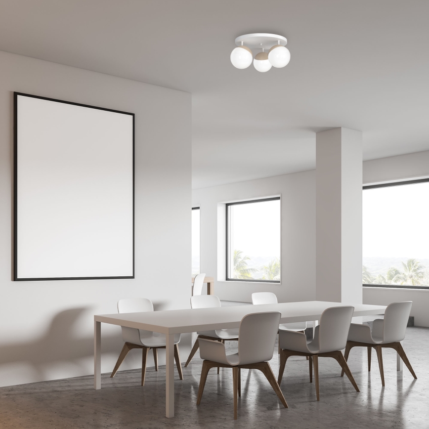 Lampadario a plafone SFERA WOOD 3xE14/40W/230V