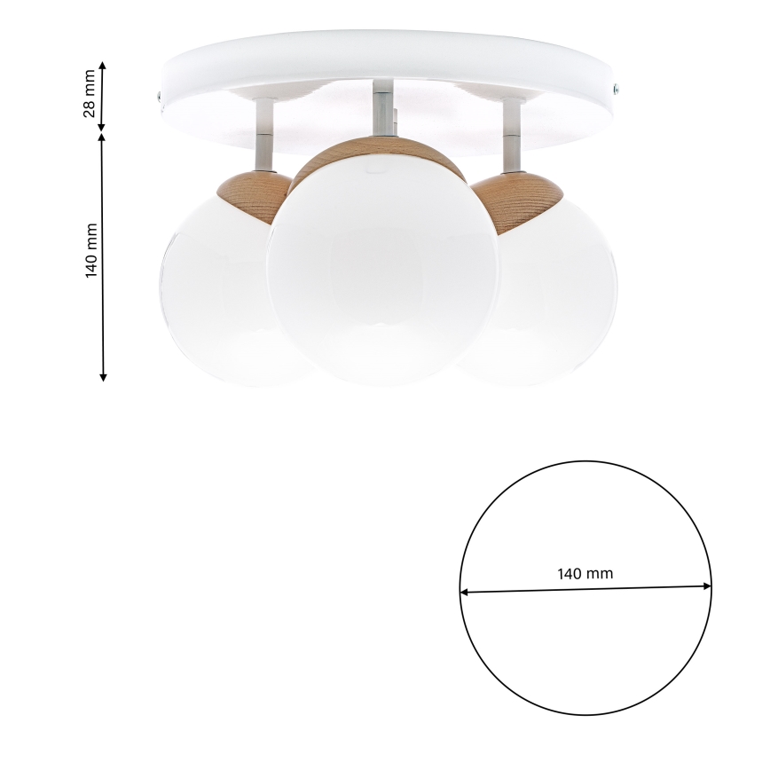 Lampadario a plafone SFERA WOOD 3xE14/40W/230V