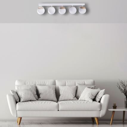 Lampadario a plafone SFERA WOOD 5xE14/40W/230V