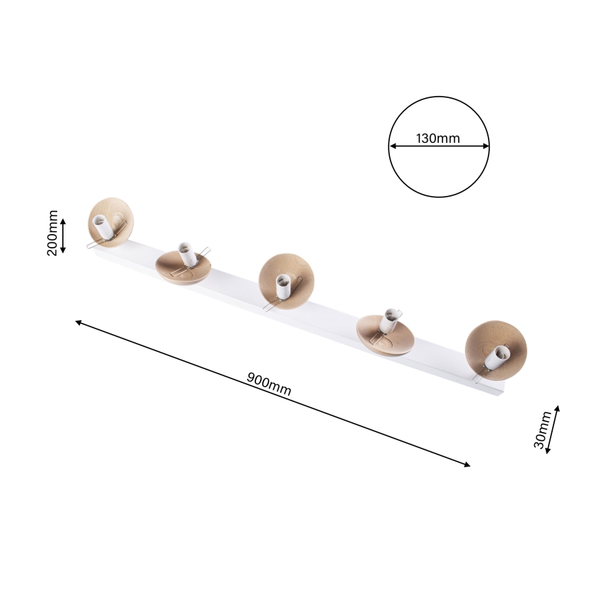Lampadario a plafone SFERA WOOD 5xE14/40W/230V