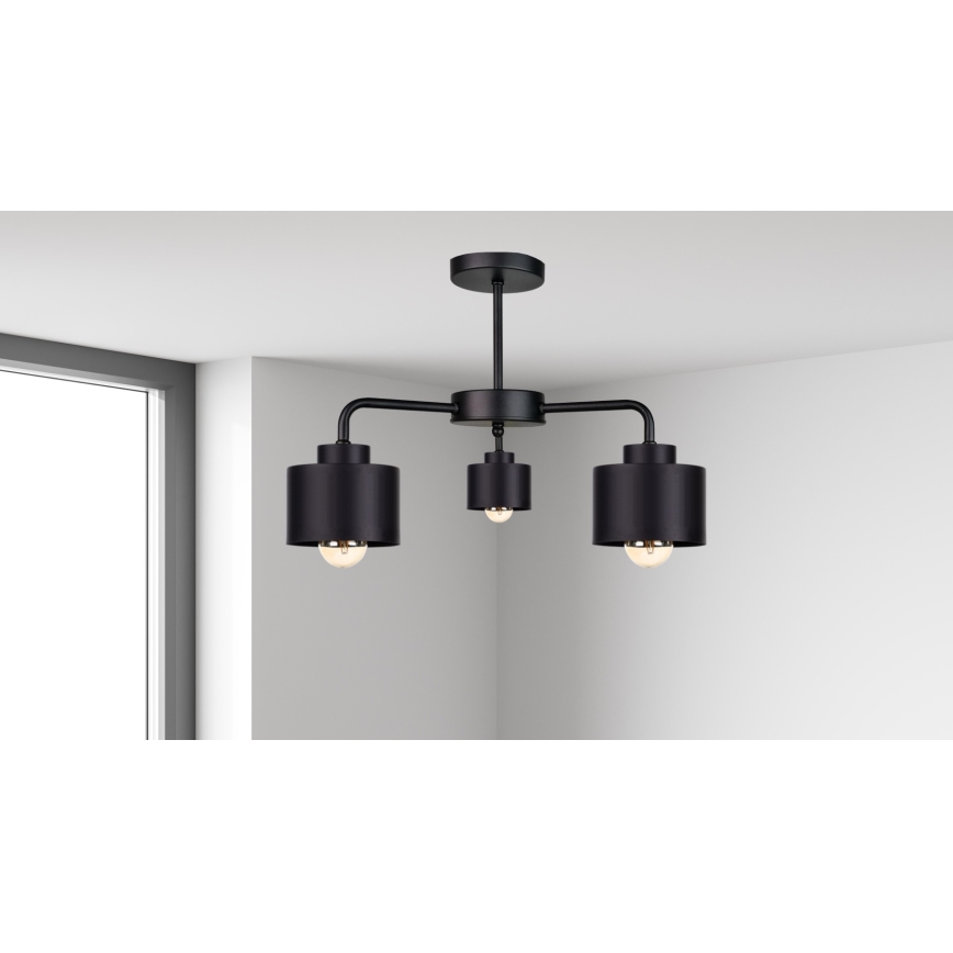 Lampadario a plafone SIMPLY BLACK 3xE27/60W/230V
