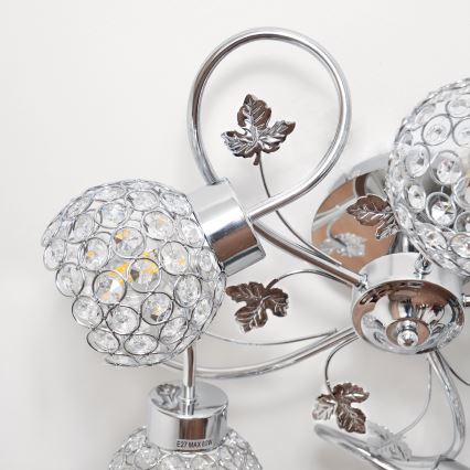 Lampadario a plafone SOPHIA 5xE27/15W/230V cromo lucido/limpido