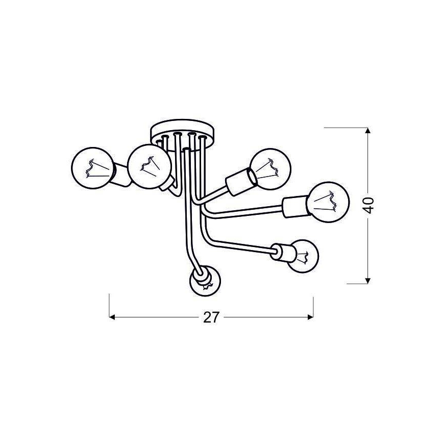 Lampadario a plafone SPILL 6xE27/60W/230V