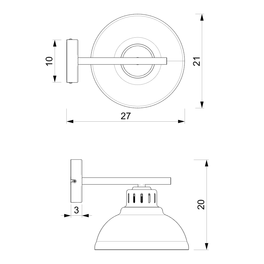 Lampadario a plafone SVEN 1xE27/15W/230V nero/oro