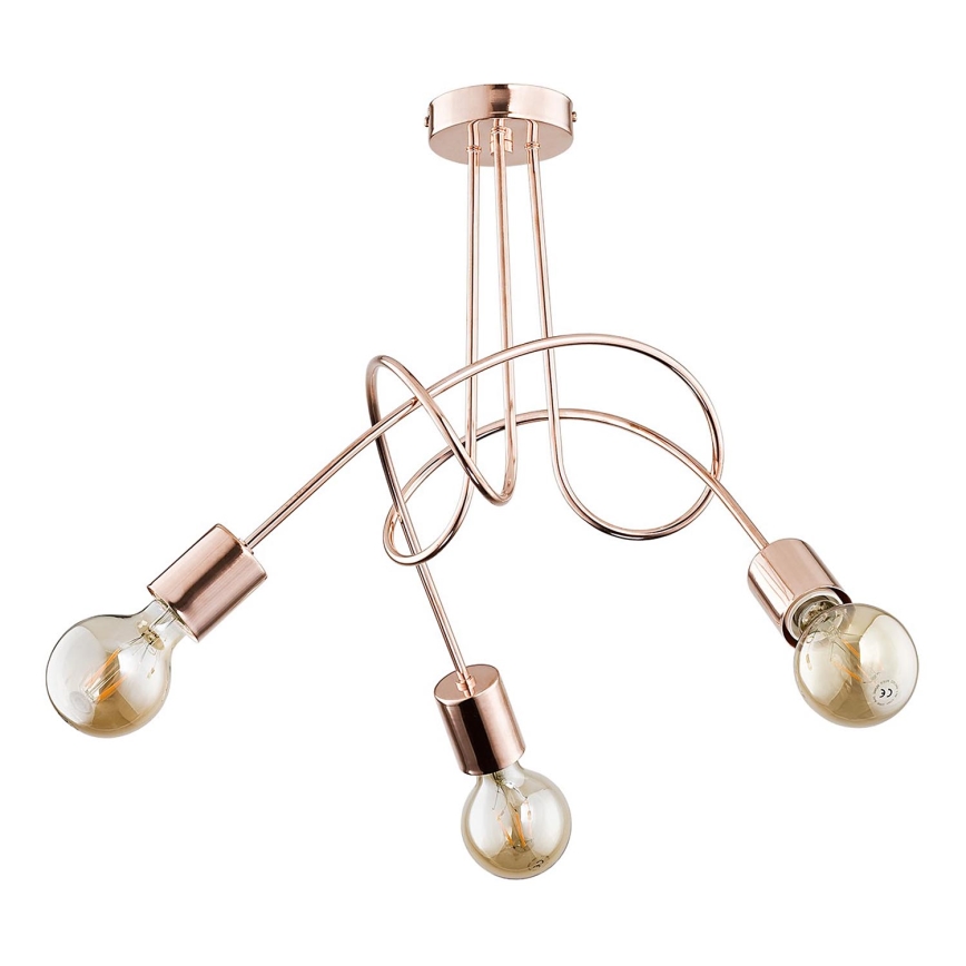Lampadario a plafone TANGO 3xE27/15W/230V rame
