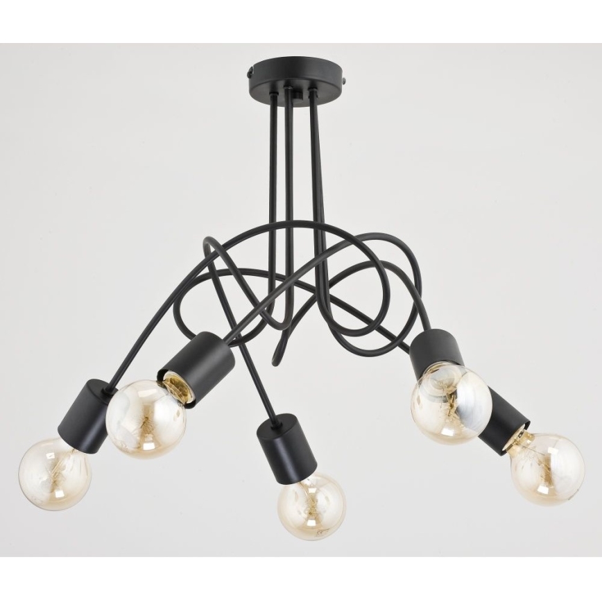 Lampadario a plafone TANGO 5xE27/60W/230V nero