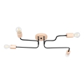 Lampadario a plafone TIMBO 4xE27/15W/230V nero/beige/faggio