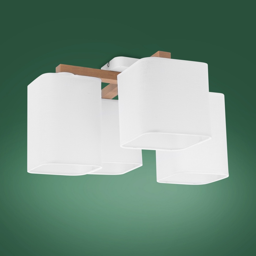 Lampadario a plafone TORA 4xE27/15W/230V bianco