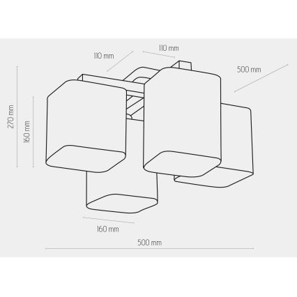 Lampadario a plafone TORA 4xE27/15W/230V bianco
