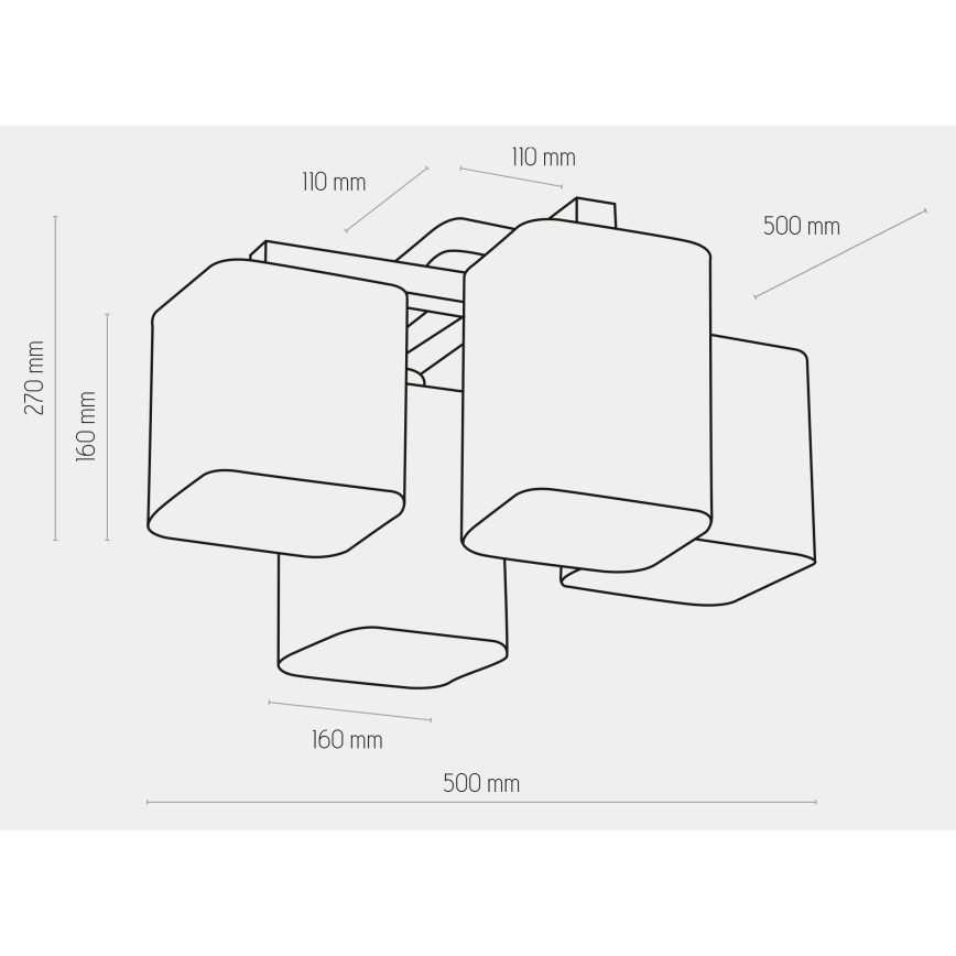Lampadario a plafone TORA 4xE27/15W/230V bianco